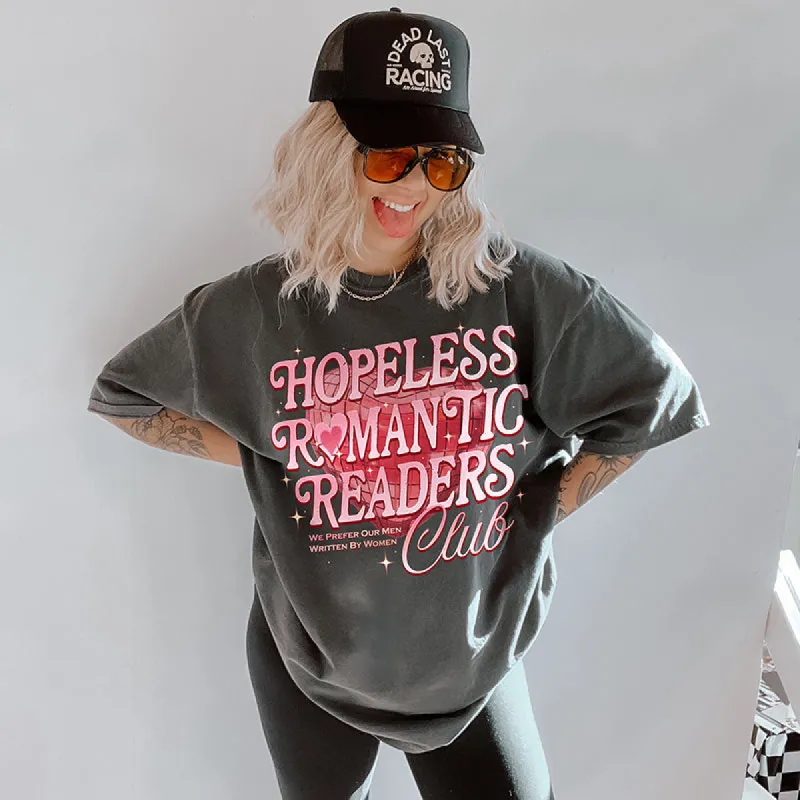 Hopeless Romantic Readers Club Heavyweight Tee sold by Alley and Rae