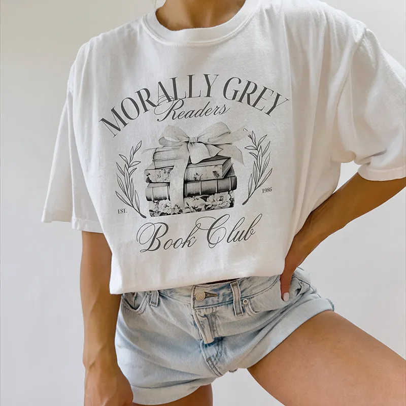 Morally Grey Readers Book Club Tee sold by Alley and Rae product image thumbnail 2