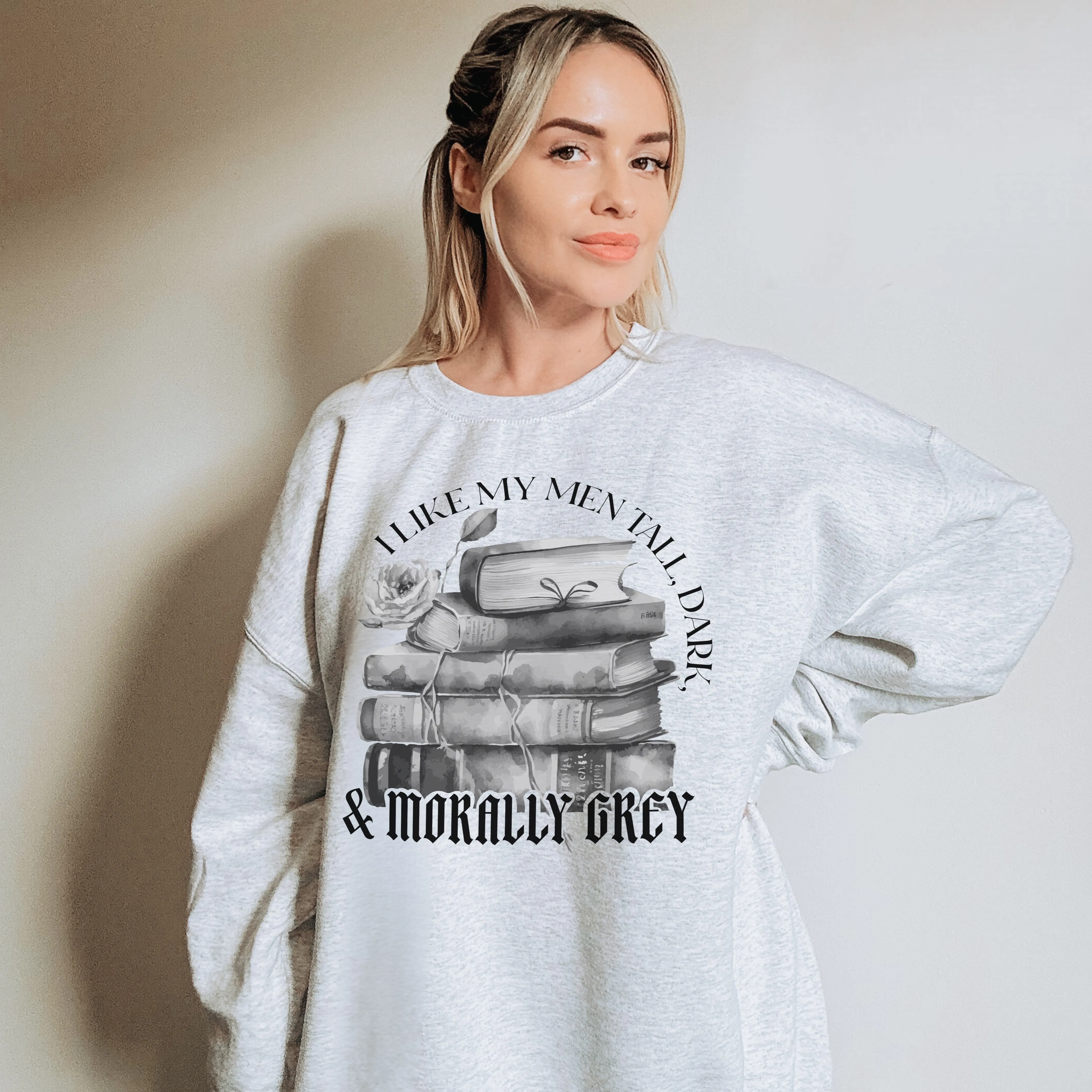 I Like My Men Tall Dark & Morally Grey Crewneck sold by Alley and Rae product image thumbnail 2