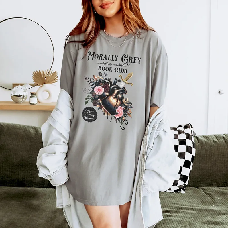 Morally Grey Book Club Heavyweight Tee sold by Alley and Rae