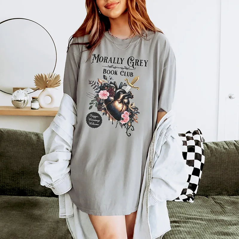 Morally Grey Book Club Heavyweight Tee sold by Alley and Rae