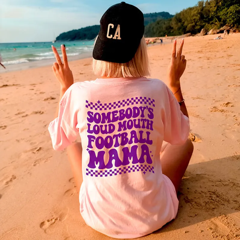 Loud Mouth Football Mama Heavyweight Tee sold by Alley and Rae