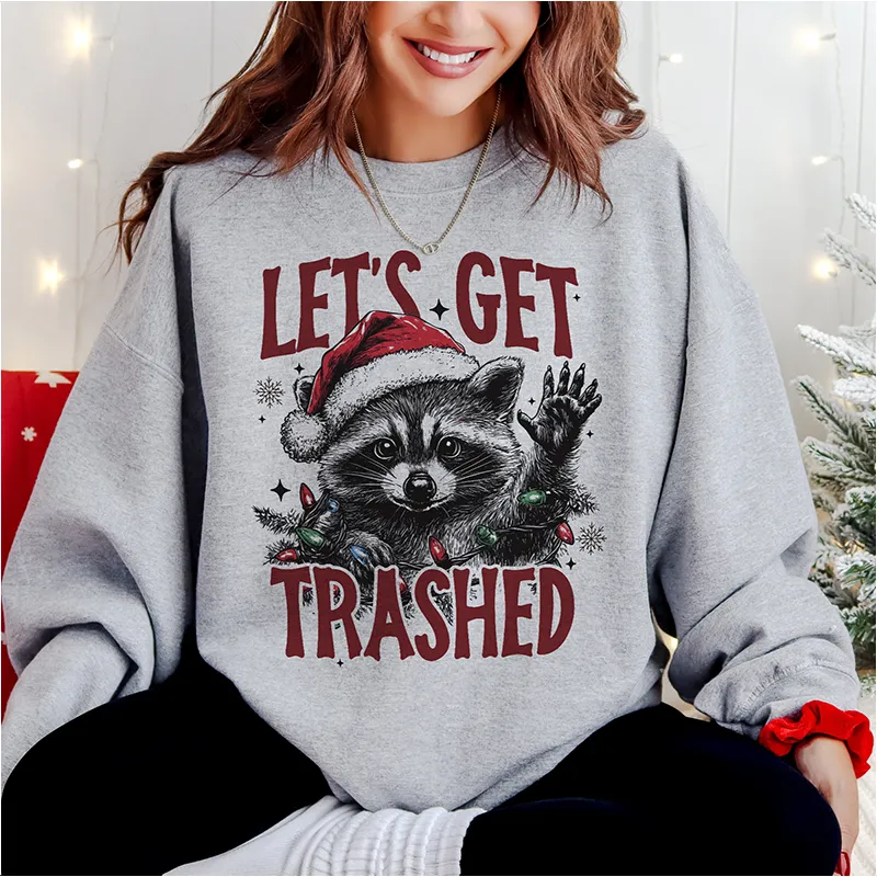 Let's Get Trashed Holiday Crewneck Sweatshirt sold by Alley and Rae