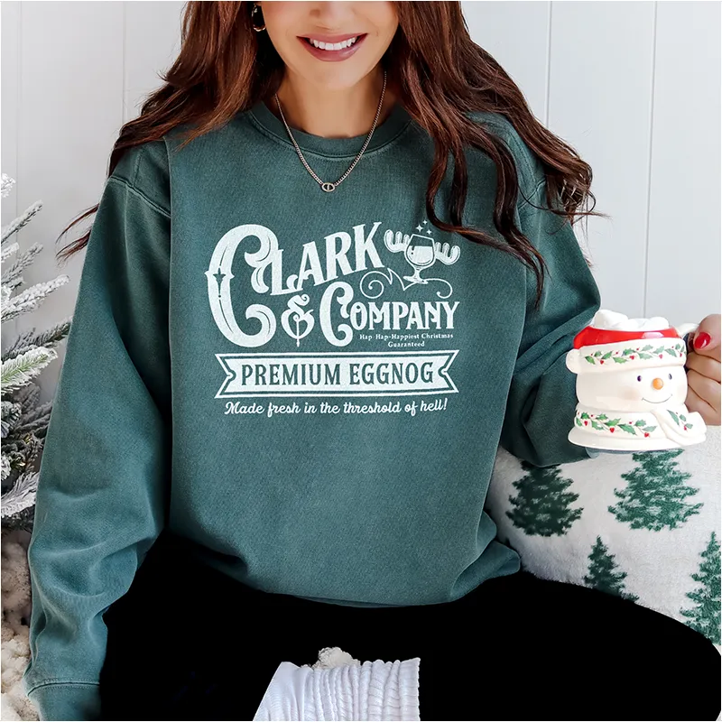 Clark And Company Premium Eggnog Holiday Crewneck sold by Alley and Rae