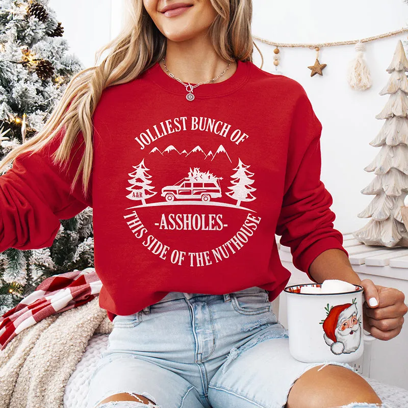 Jolliest Bunch Of Assholes This Side Of The Nuthouse Christmas Crewneck sold by Alley and Rae product image thumbnail 5
