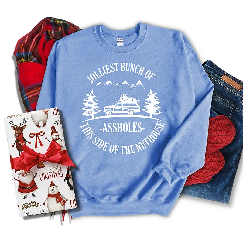 Jolliest Bunch Of Assholes This Side Of The Nuthouse Christmas Crewneck sold by Alley and Rae product image thumbnail 2