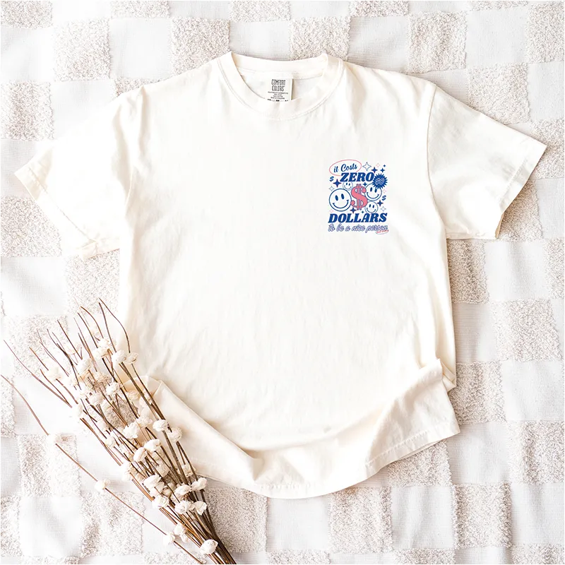It Costs Zero Dollars To Be A Nice Person Graphic Tee sold by Alley and Rae product image thumbnail 3