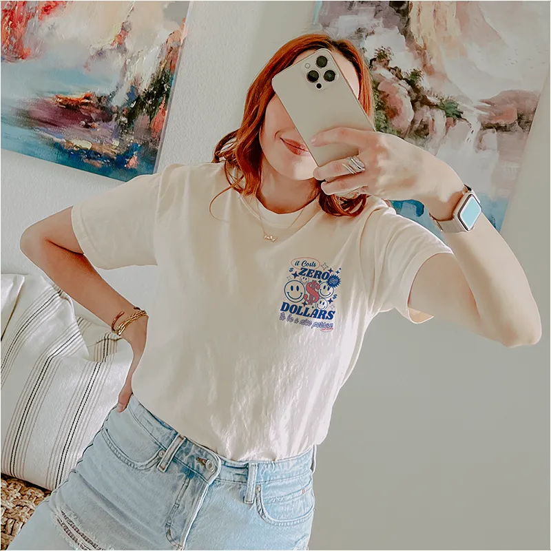 It Costs Zero Dollars To Be A Nice Person Graphic Tee sold by Alley and Rae product image thumbnail 4