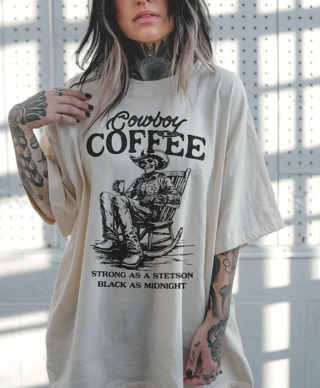Cowboy Coffee Western Graphic Tee sold by Alley and Rae product image thumbnail 3