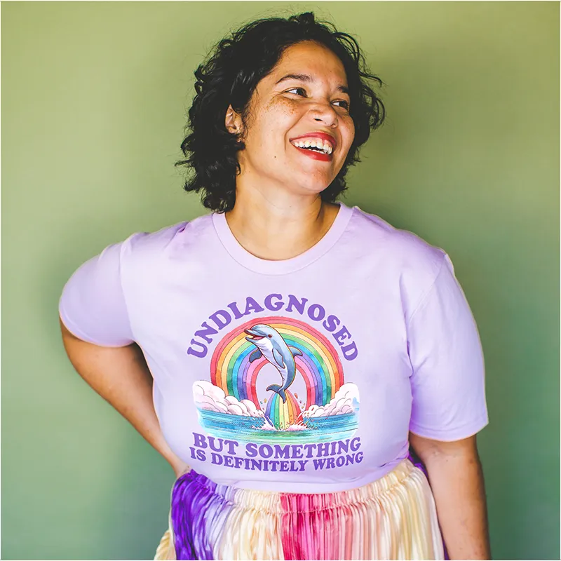 Undiagnosed But Something Is Definitely Wrong Lightweight Tee sold by Alley and Rae product image thumbnail 3