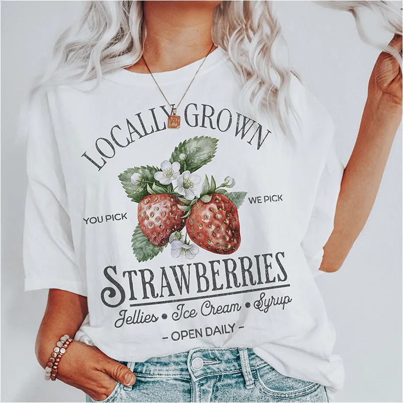 Locally Grown Strawberries Tee sold by Alley and Rae