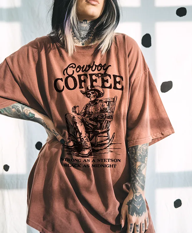 Cowboy Coffee Western Graphic Tee (Wholesale) sold by Alley and Rae product image thumbnail 4