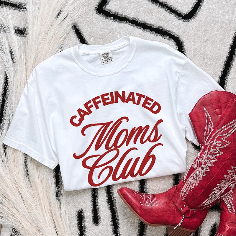 Caffeinated Moms Club Graphic Tee (Wholesale) sold by Alley and Rae product image thumbnail 4