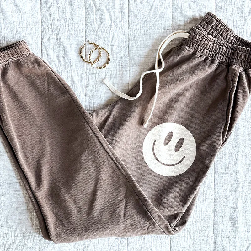 Smiley Face Lightweight Fleece Sweatpants (Wholesale) sold by Alley and Rae product image thumbnail 4