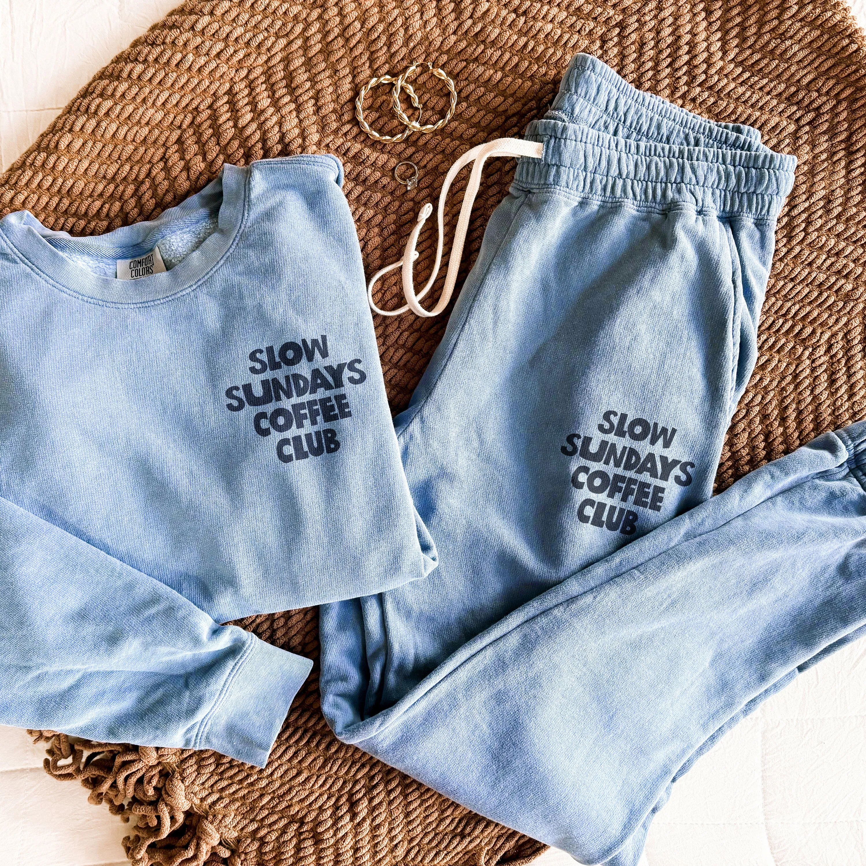 Slow Sundays Coffee Club Lightweight Fleece Sweatpants (Wholesale) sold by Alley and Rae product image thumbnail 2