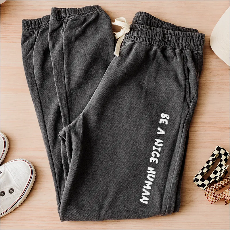 Be A Nice Human Lightweight Fleece Sweatpants (Wholesale) sold by Alley and Rae product image thumbnail 4