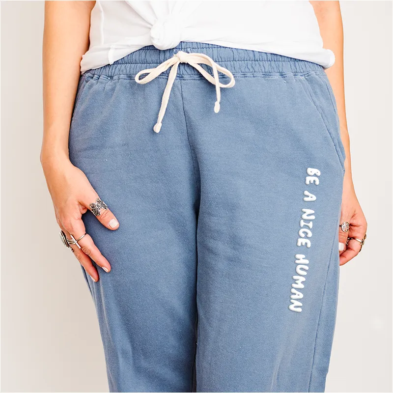 Be A Nice Human Lightweight Fleece Sweatpants (Wholesale) sold by Alley and Rae product image thumbnail 2
