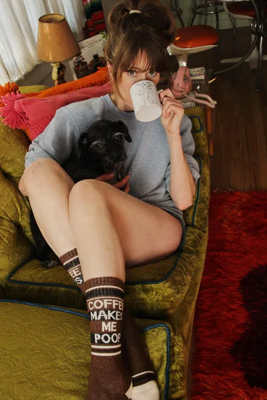 Coffee Makes Me Poop Socks – Funny Unisex Gym Socks Made in USA sold by Alley and Rae product image thumbnail 2