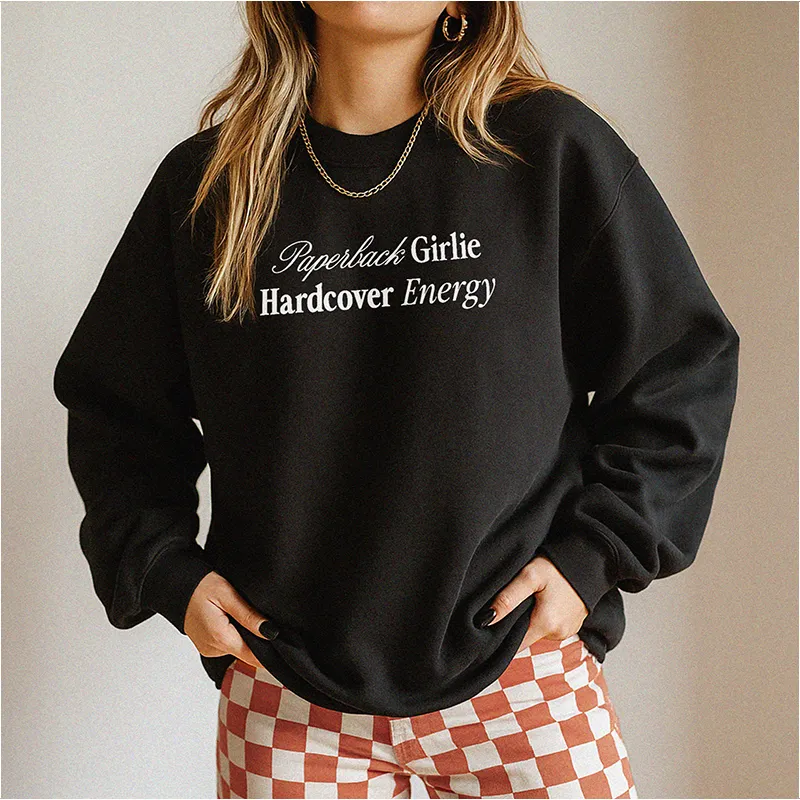 Paperback Girlie Hardcover Energy Sweatshirt – Cozy Bookish Crewneck sold by Alley and Rae
