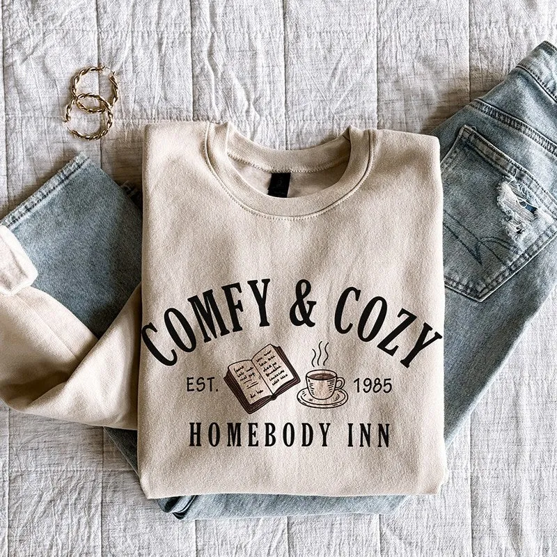Comfy & Cozy Homebody Inn Sweatshirt – Unisex Pullover sold by Alley and Rae product image thumbnail 3