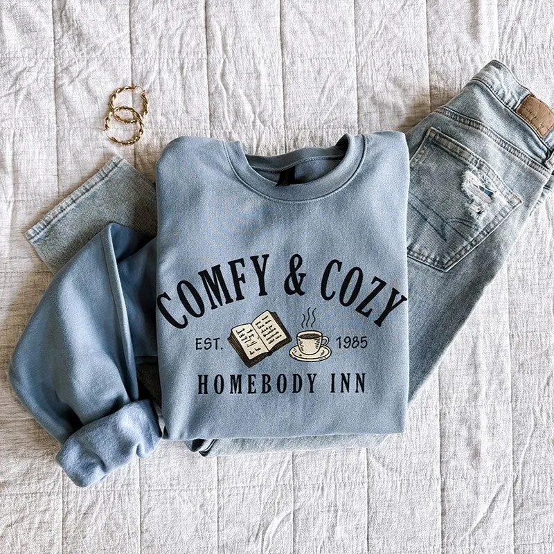 Comfy & Cozy Homebody Inn Sweatshirt – Unisex Pullover sold by Alley and Rae