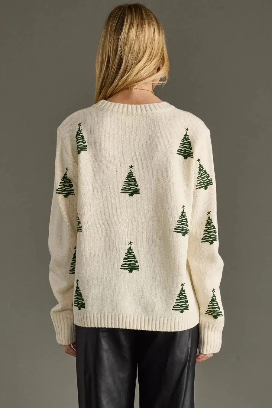 Ivory Tree Sweater – Christmas Tree Knit Pullover | Holiday Outfit sold by Alley and Rae product image thumbnail 3