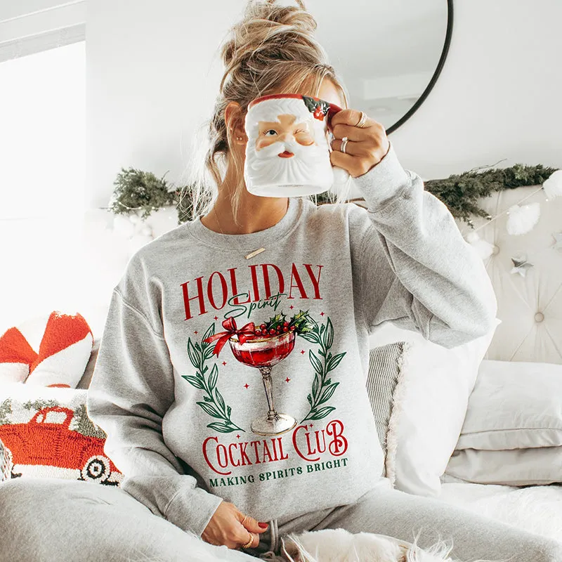 Holiday Spirit Cocktail Club Sweatshirt – Festive Unisex Pullover sold by Alley and Rae product image thumbnail 2