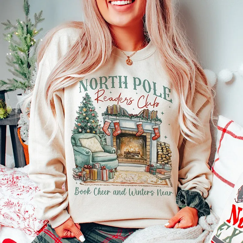 North Pole Readers Club Sweatshirt – Bookish Holiday Pullover sold by Alley and Rae