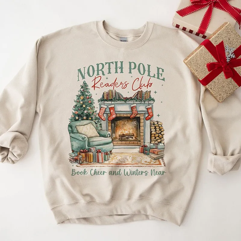 North Pole Readers Club Sweatshirt – Bookish Holiday Pullover sold by Alley and Rae product image thumbnail 2