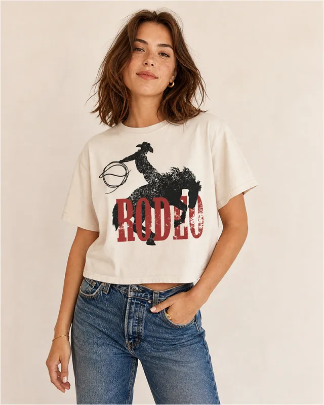 Rodeo Western Boxy Crop Top made by Alley and Rae