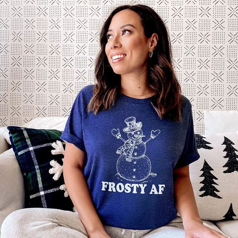 Frosty AF Lightweight Holiday Tee sold by Alley and Rae