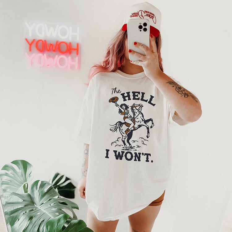 The Hell I Won't Western Heavyweight Tee Pre-Order sold by Ally and Rae product image thumbnail 2