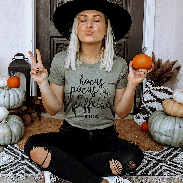 Hocus Pocus I Need Caffeine To Focus Lightweight Tee (Wholesale) sold by Ally and Rae