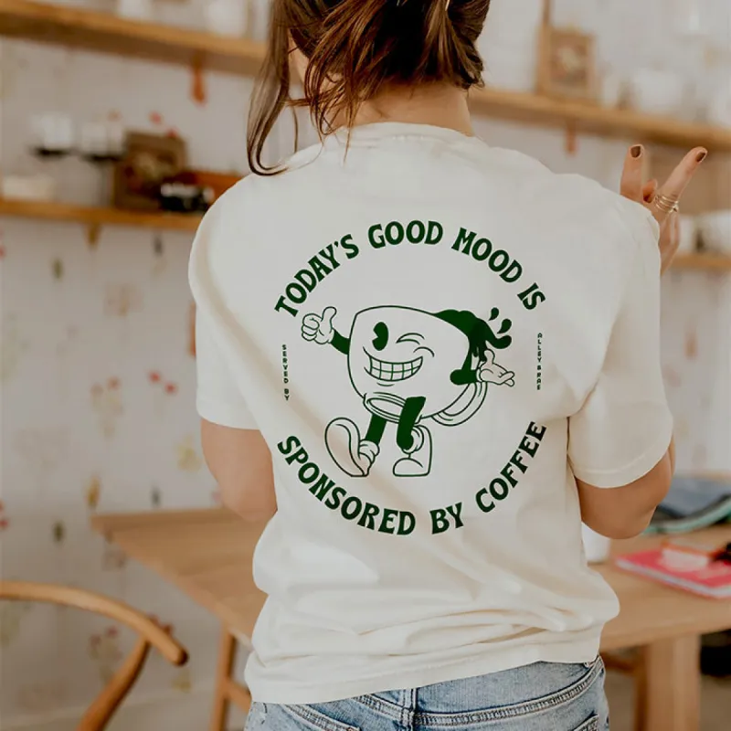 Good Mood Sponsored By Coffee Heavyweight Tee sold by Alley and Rae
