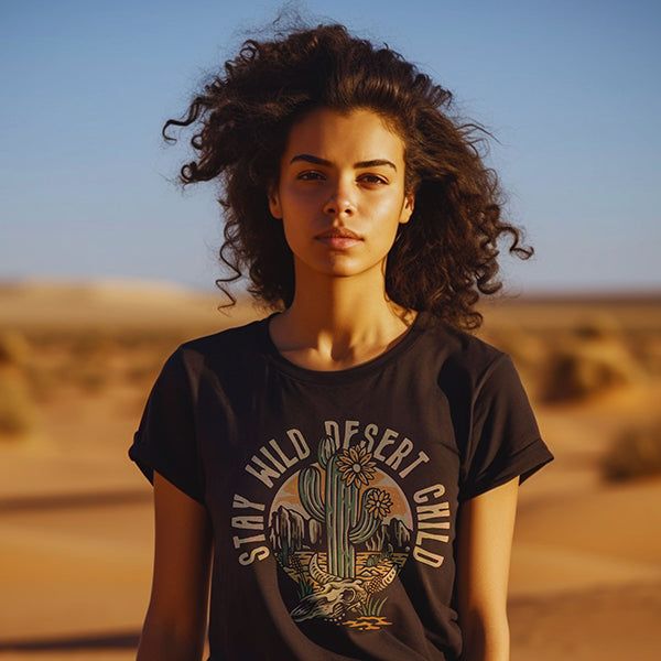 Stay Wild Desert Child Graphic Tee Shirt (Wholesale) sold by Ally and Rae product image thumbnail 4