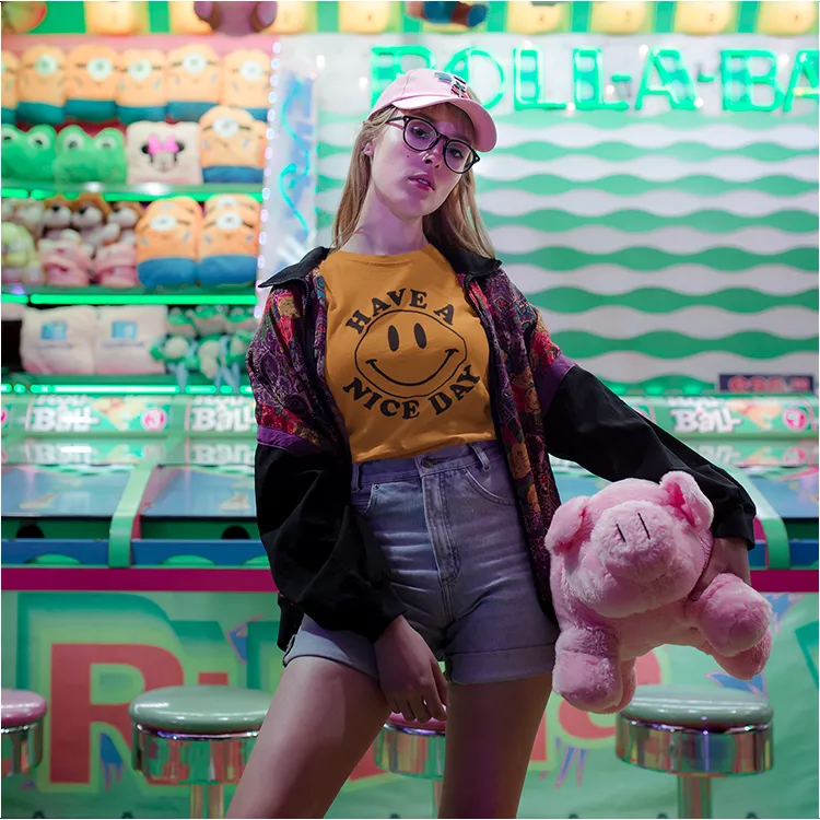 Have A Nice Day Retro Smiley Face Tee (Wholesale) sold by Alley and Rae product image thumbnail 4