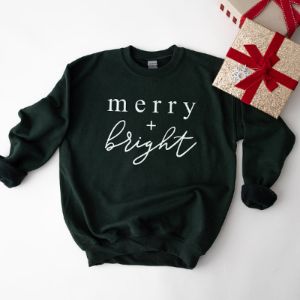 Merry + Bright Christmas Crewneck Pre-Order sold by Ally and Rae