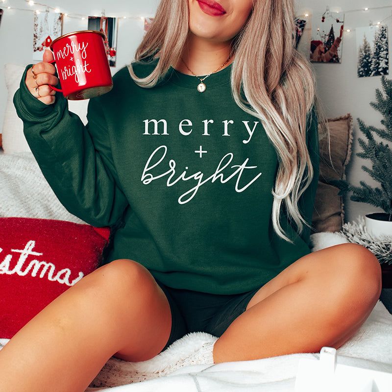 Merry + Bright Christmas Crewneck Pre-Order sold by Ally and Rae product image thumbnail 3