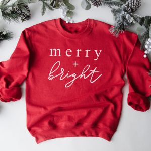 Merry + Bright Christmas Crewneck Pre-Order sold by Ally and Rae
