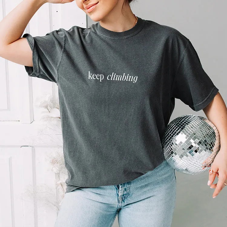 Keep Climbing The View Will Be Amazing Heavyweight Tee sold by Alley and Rae product image thumbnail 2