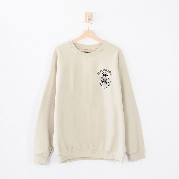 Ghouls Love Coffee Embroidered Crewneck Sweatshirt - Final Sale sold by Ally and Rae product image thumbnail 3