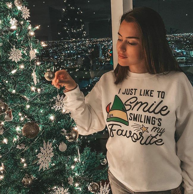 Smiling's My Favorite Elf Crewneck Pre-Order sold by Ally and Rae product image thumbnail 2