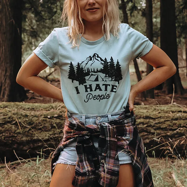 I Hate People Camping Tee Shirt (Wholesale) sold by Alley and Rae product image thumbnail 4