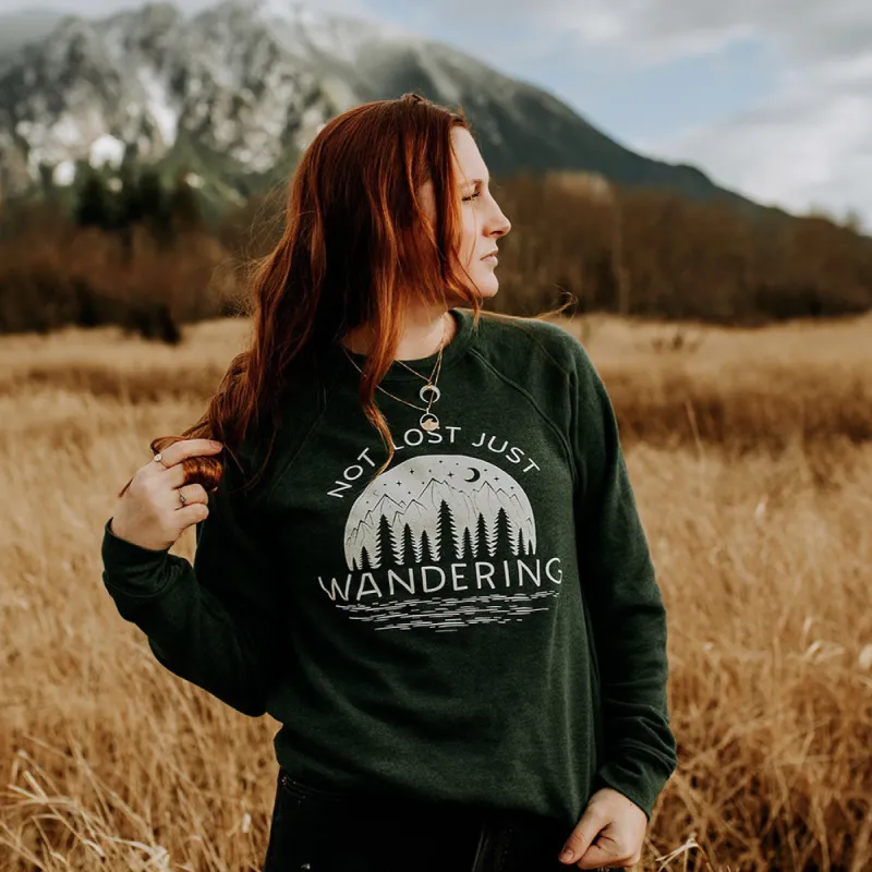 Not Lost Just Wandering Raglan Sweatshirt sold by Alley and Rae
