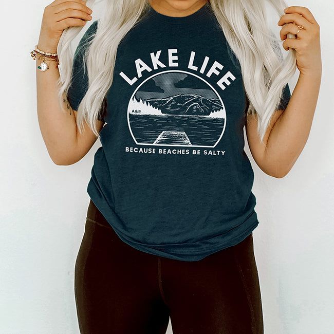 Lake Life Because Beaches Be Salty Graphic Tee (Wholesale) sold by Ally and Rae product image thumbnail 4