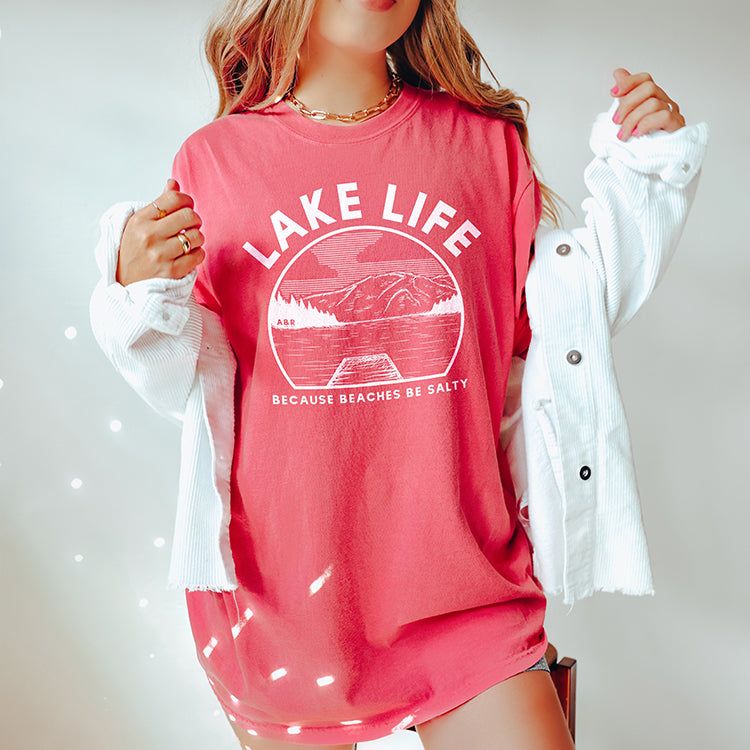 Lake Life Because Beaches Be Salty Graphic Tee (Wholesale) sold by Ally and Rae