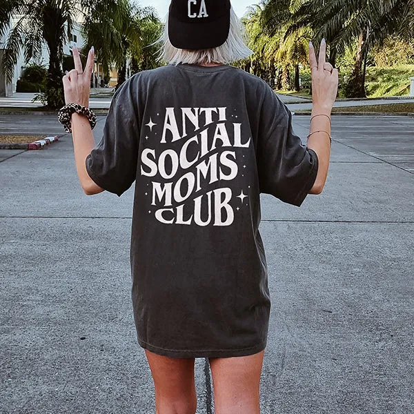 Anti Social Moms Club Heavyweight Tee sold by Alley and Rae