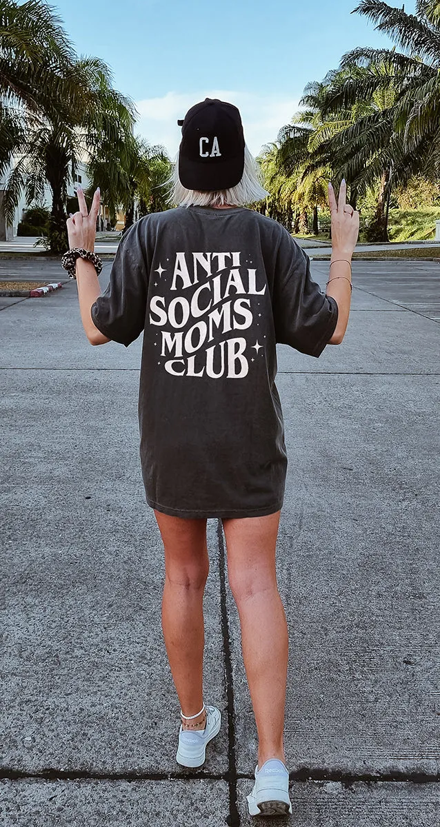 Anti Social Moms Club Heavyweight Tee sold by Alley and Rae product image thumbnail 2