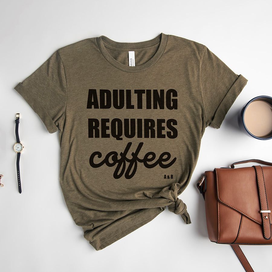 Adulting Requires Coffee Graphic Tee (Wholesale) sold by Ally and Rae product image thumbnail 4