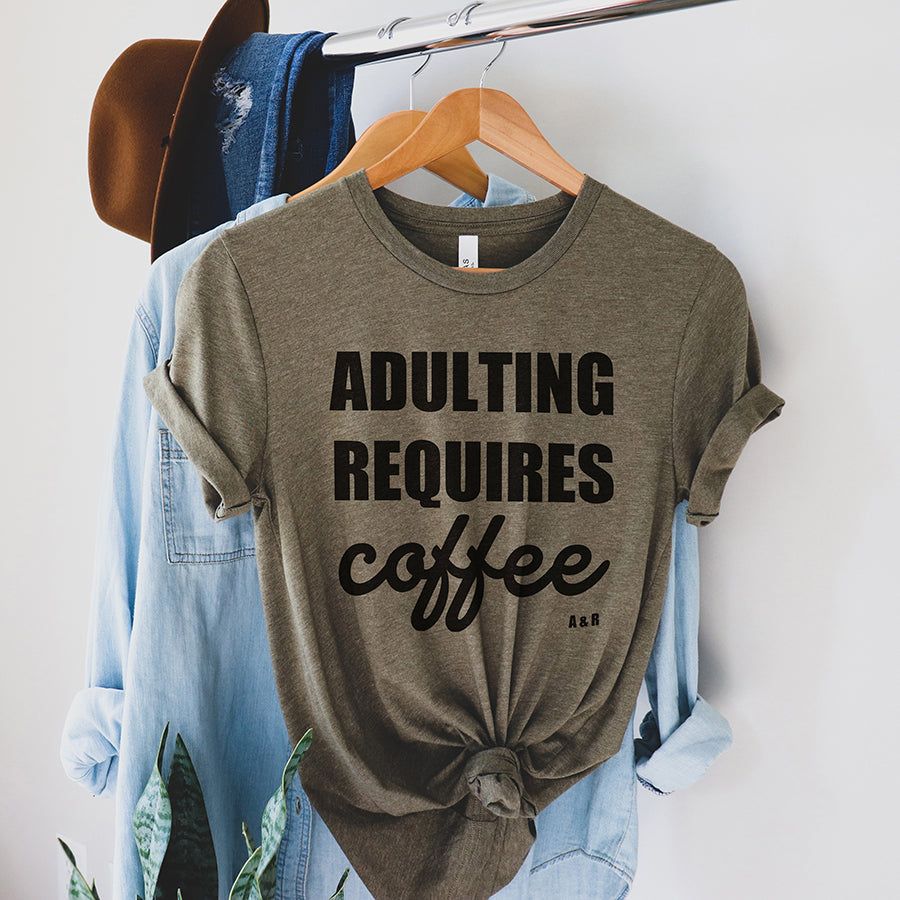 Adulting Requires Coffee Graphic Tee (Wholesale) sold by Ally and Rae product image thumbnail 2